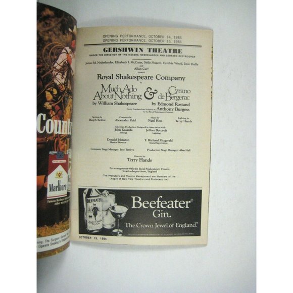 Royal Shakespeare Company Playbill Opening Performance October 1984 STAIN - Picture 3 of 8